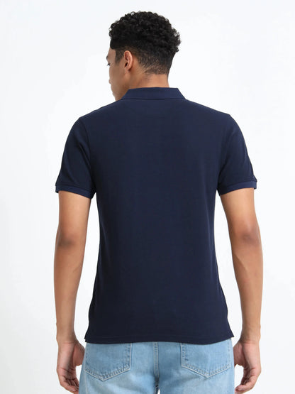 Men’s Cotton Blend Polo T-Shirt - Navy Blue | PallyWear