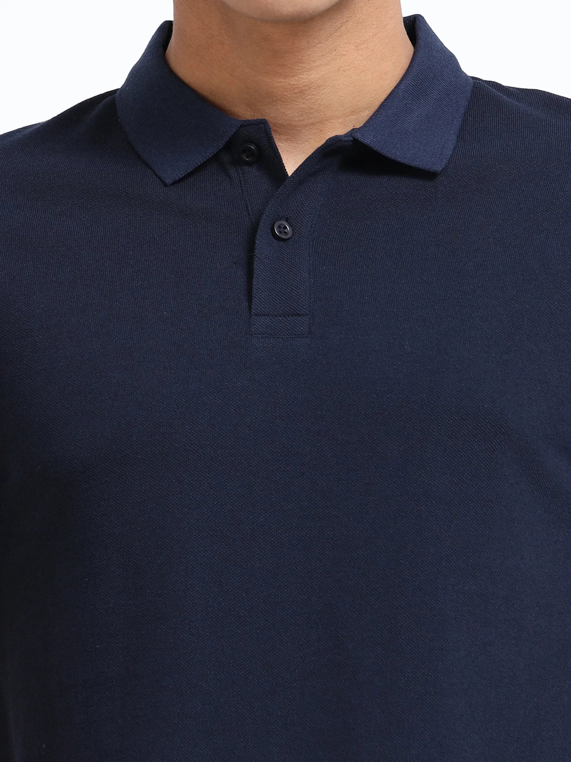 Men’s Cotton Blend Polo T-Shirt - Navy Blue | PallyWear