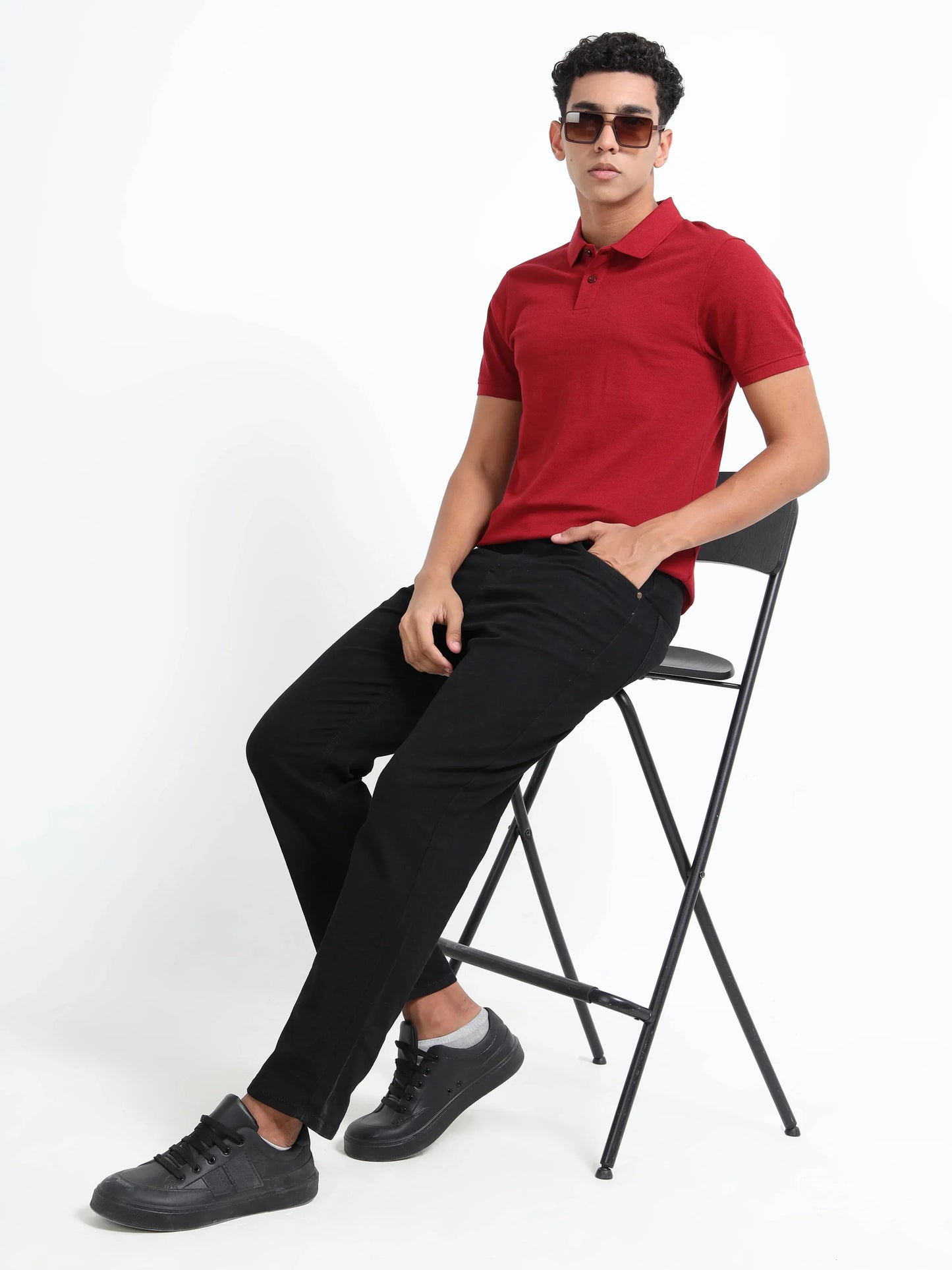 Men’s Cotton Blend Polo T-Shirt - Red | PallyWear