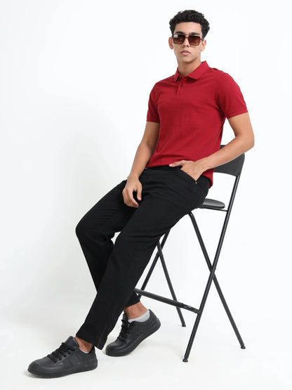 Men’s Cotton Blend Polo T-Shirt - Red | PallyWear