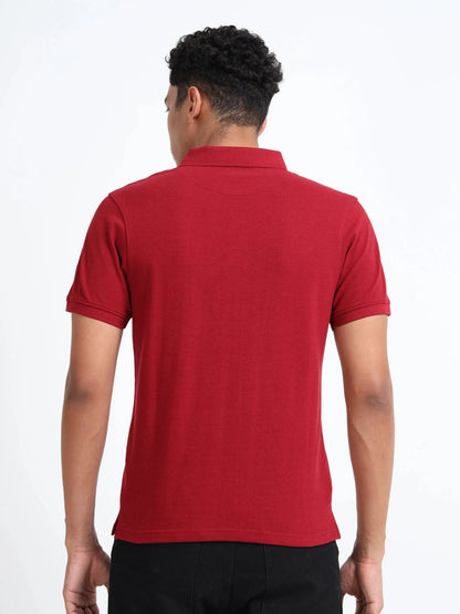 Men’s Cotton Blend Polo T-Shirt - Red | PallyWear