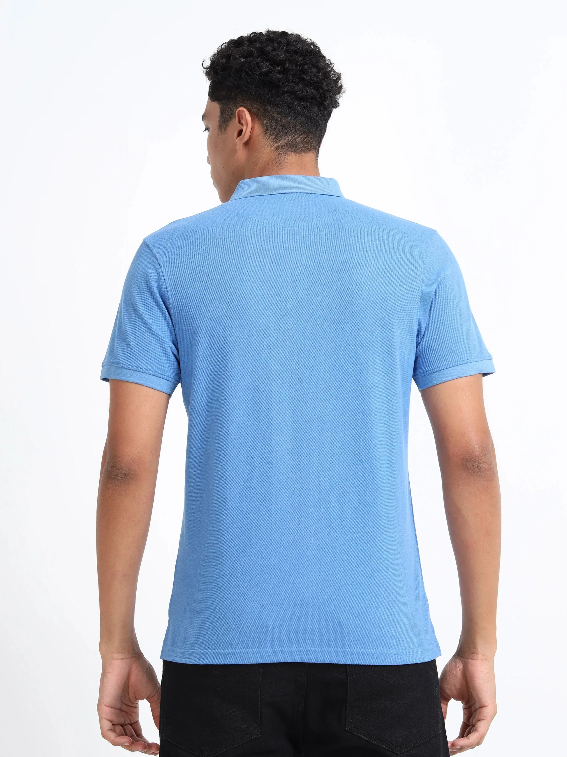 Men’s Cotton Blend Polo T-Shirt - Sky Blue | PallyWear