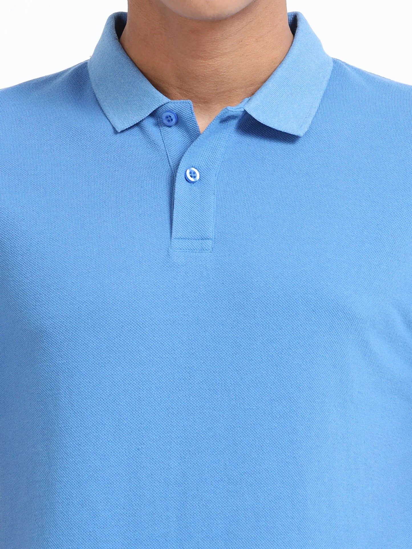 Men’s Cotton Blend Polo T-Shirt - Sky Blue | PallyWear