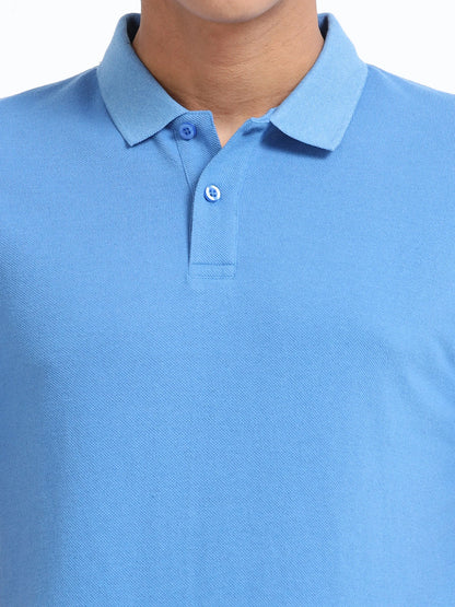 Men’s Cotton Blend Polo T-Shirt - Sky Blue | PallyWear