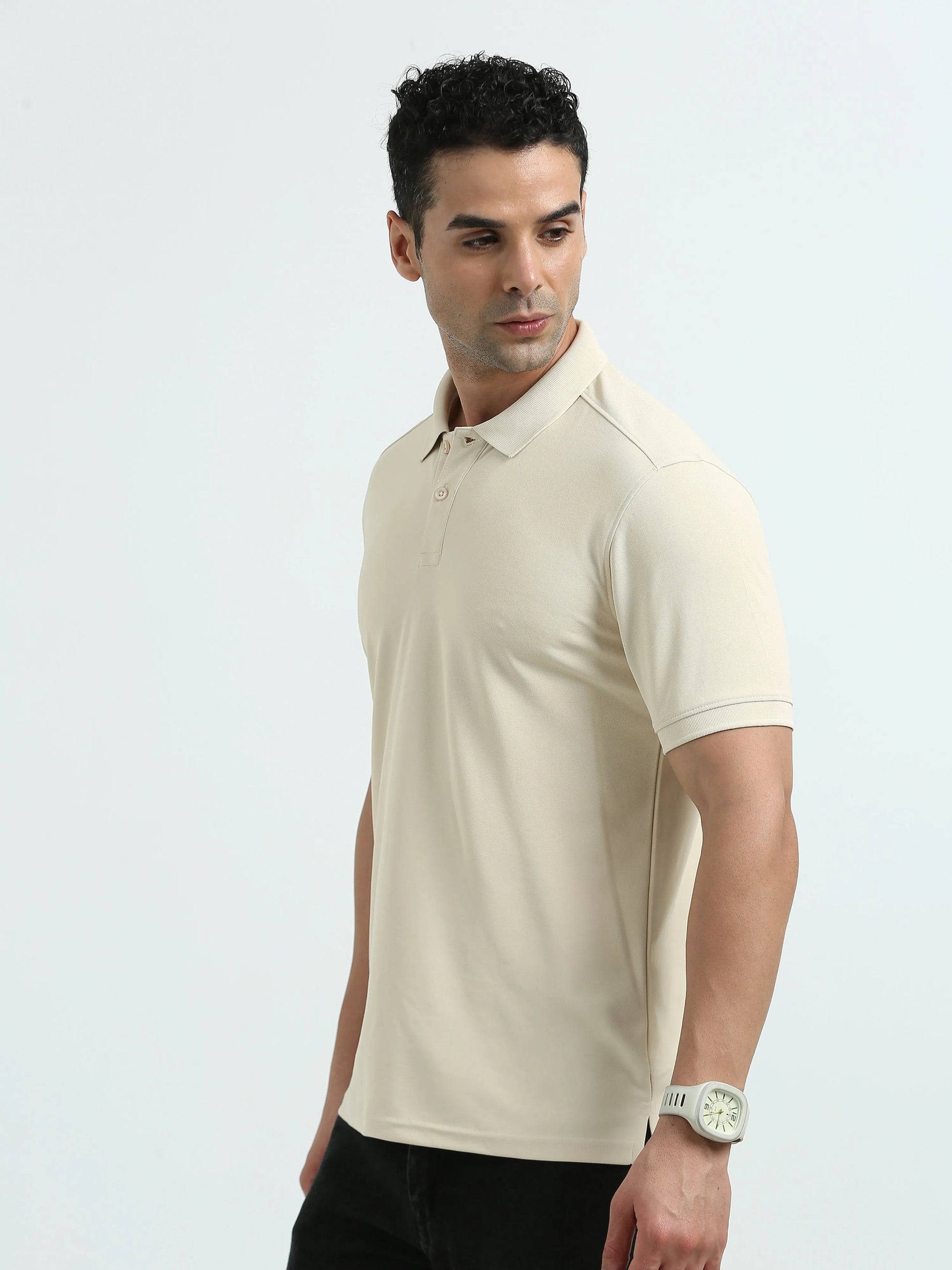 Men’s Everyday Performance Polo T-Shirt - Beige | PallyWear