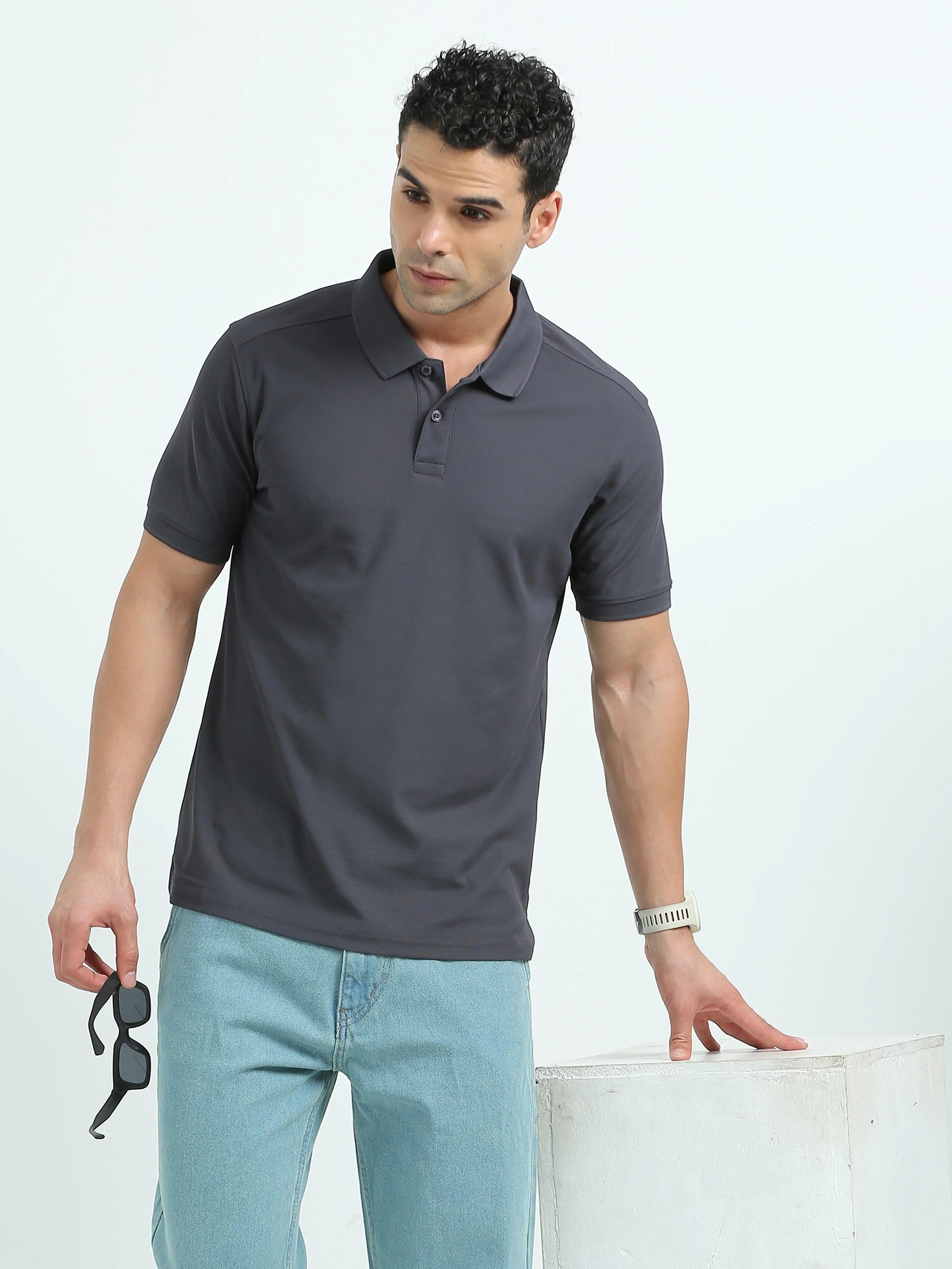 Men’s Everyday Performance Polo T-Shirt - Dark Grey | PallyWear