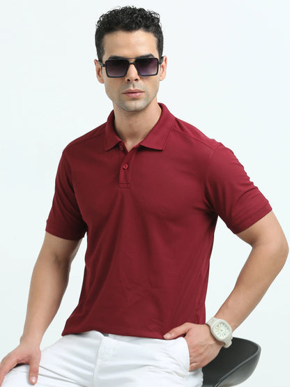 Men’s Everyday Performance Polo T-Shirt - French Wine | PallyWear