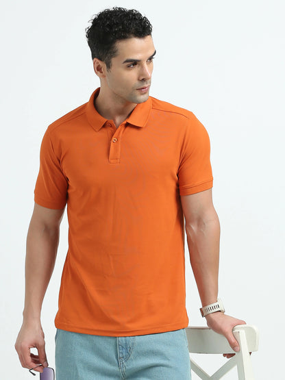 Men’s Everyday Performance Polo T-Shirt - Orange | PallyWear