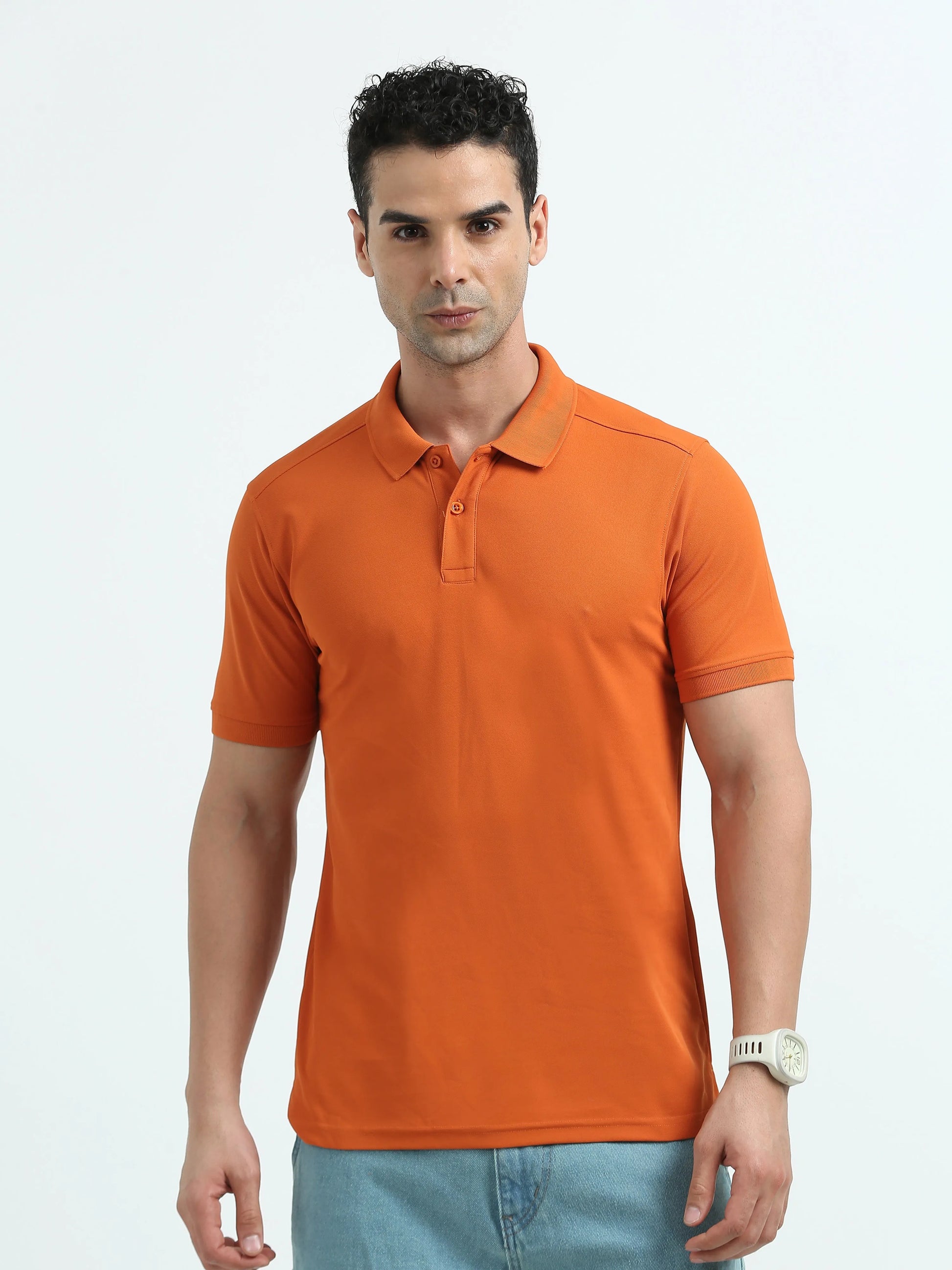 Men’s Everyday Performance Polo T-Shirt - Orange | PallyWear