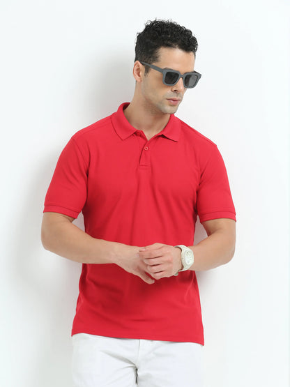 Men’s Everyday Performance Polo T-Shirt - Red | PallyWear