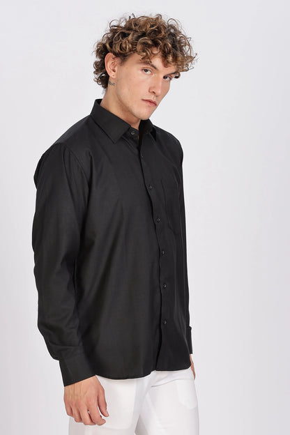 Men’s Premium Cotton Shirt - Black | PallyWear
