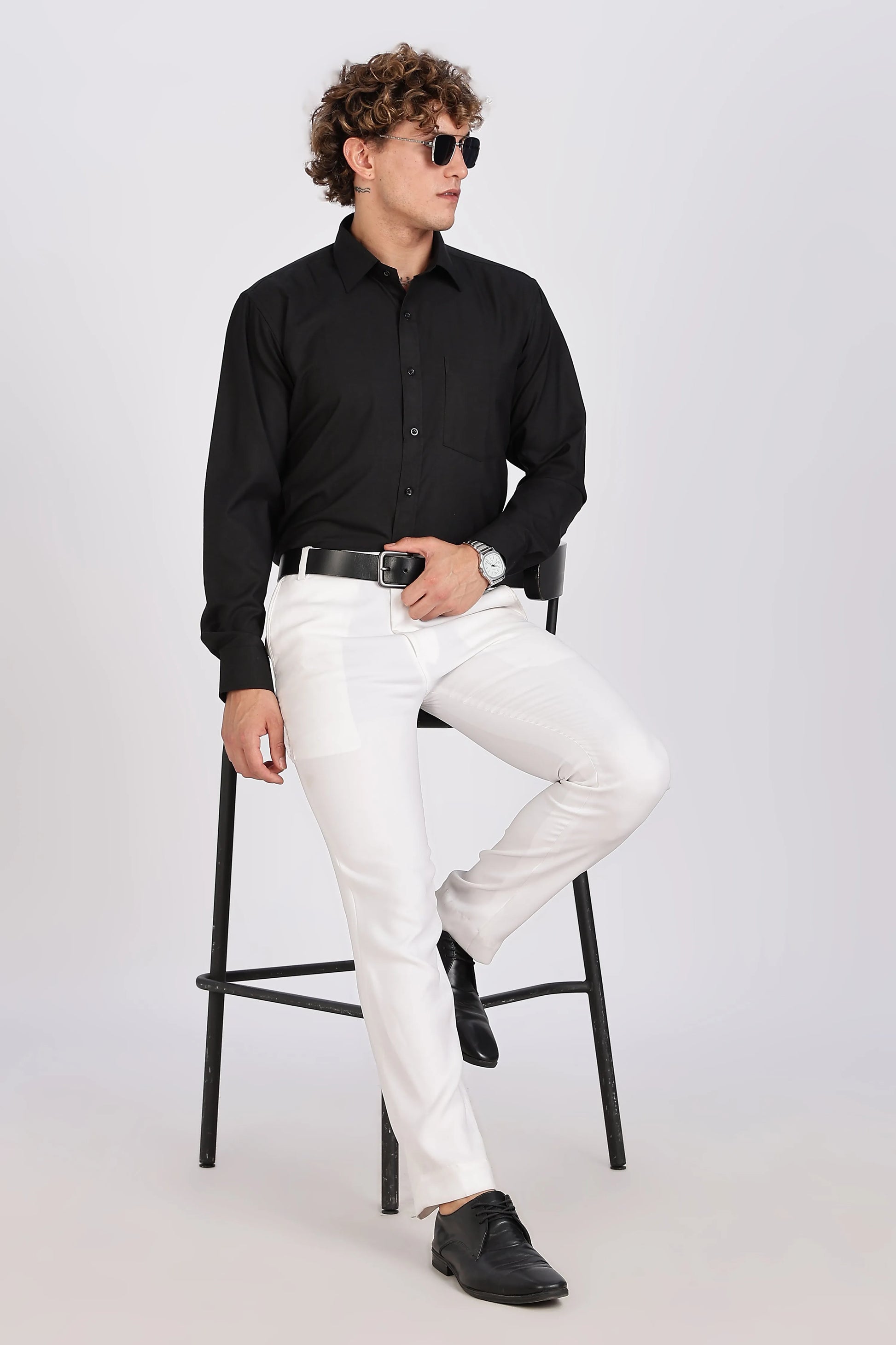Men’s Premium Cotton Shirt - Black | PallyWear