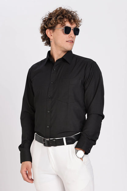 Men’s Premium Cotton Shirt - Black | PallyWear