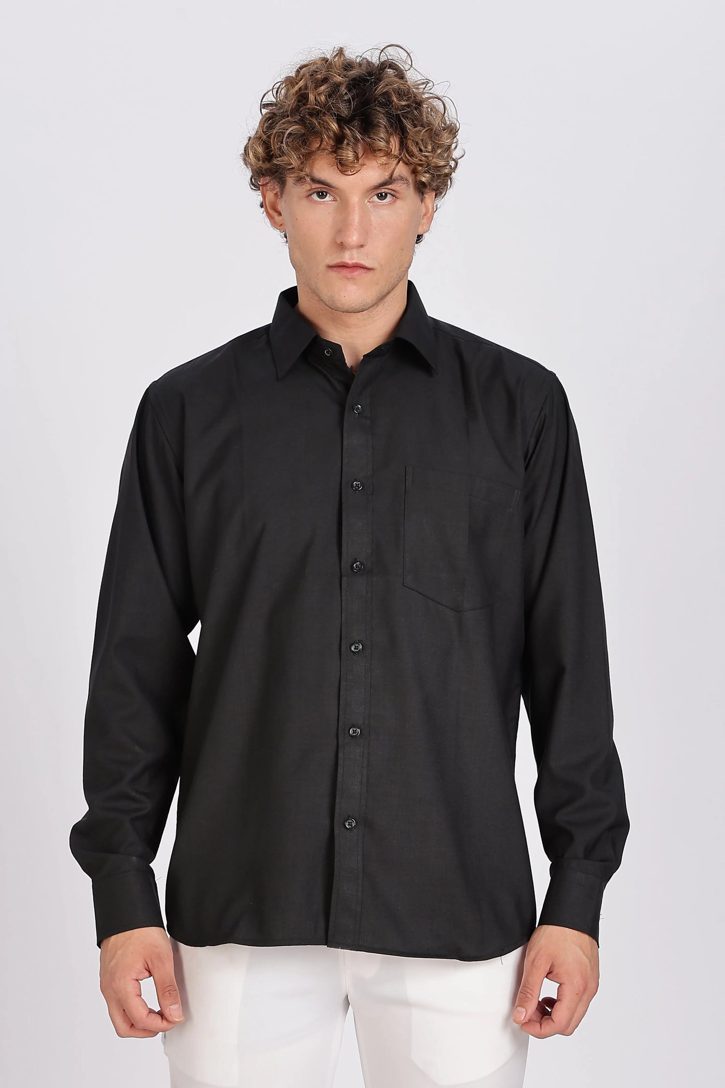 Men’s Premium Cotton Shirt - Black | PallyWear