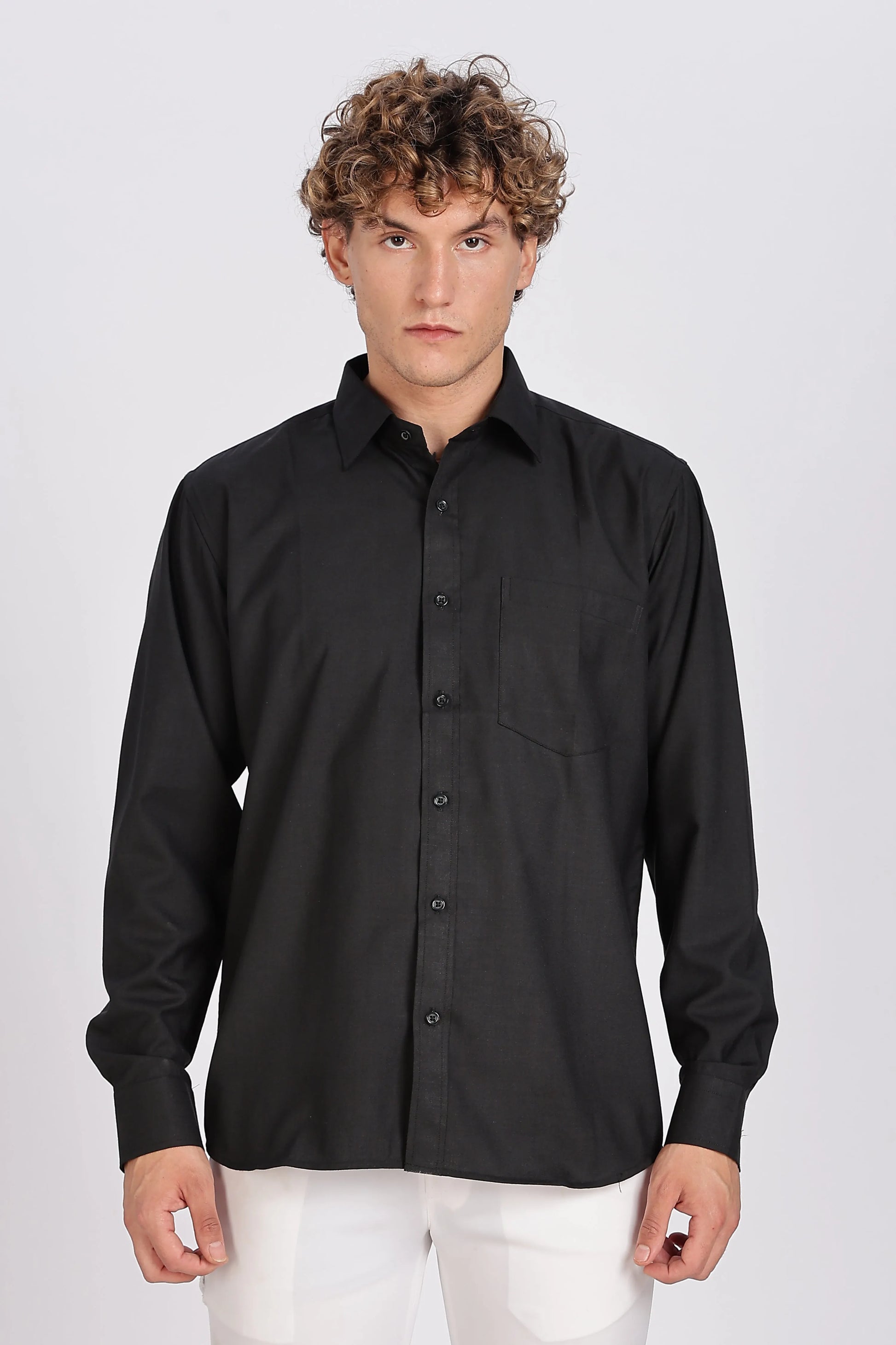 Men’s Premium Cotton Shirt - Black | PallyWear