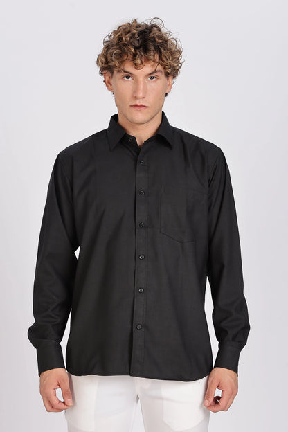 Men’s Premium Cotton Shirt - Black | PallyWear