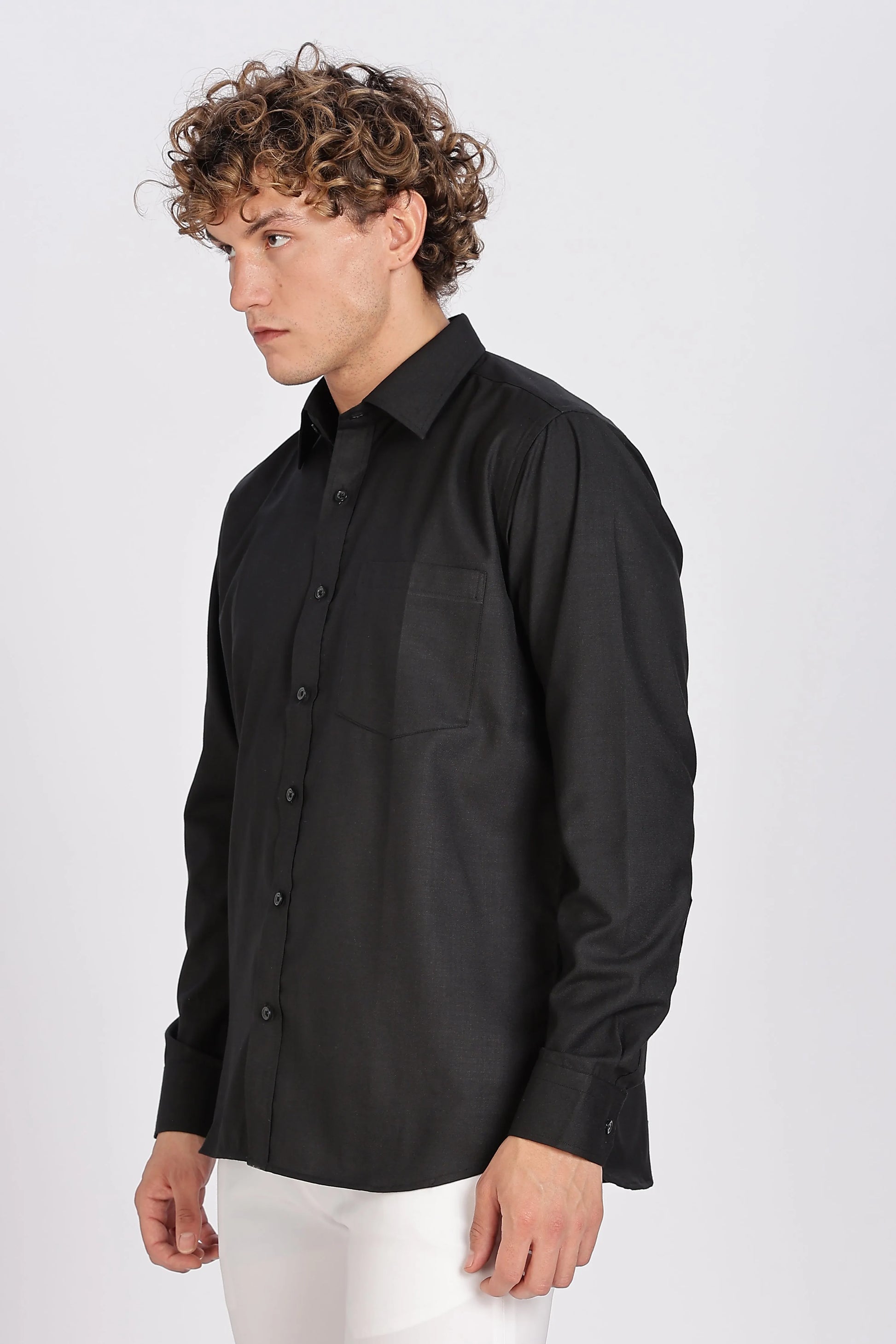 Men’s Premium Cotton Shirt - Black | PallyWear