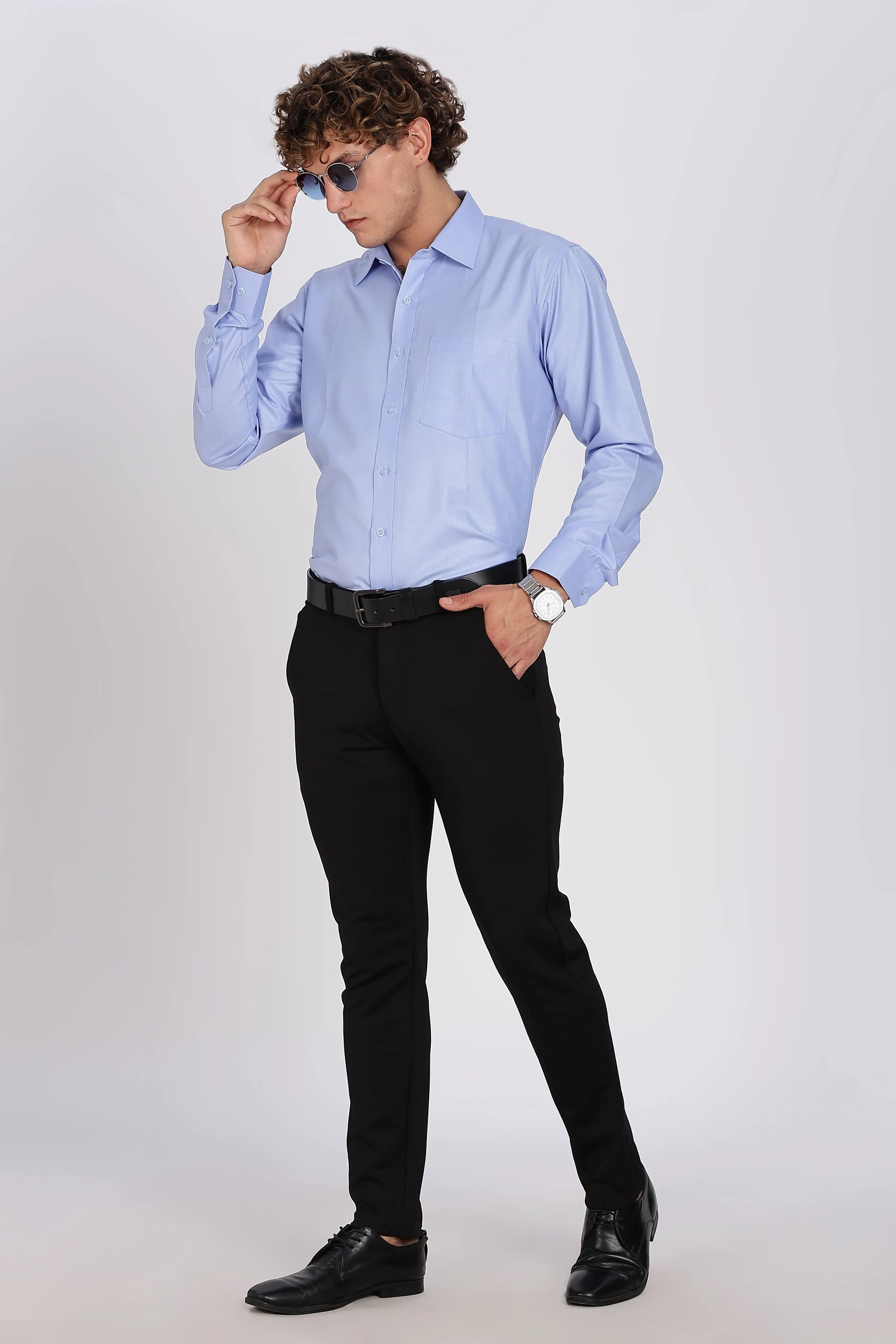 Men’s Premium Cotton Shirt - Blue | PallyWear