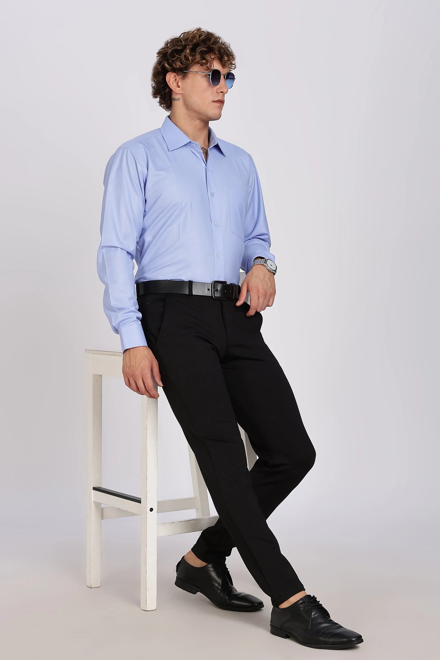 Men’s Premium Cotton Shirt - Blue | PallyWear