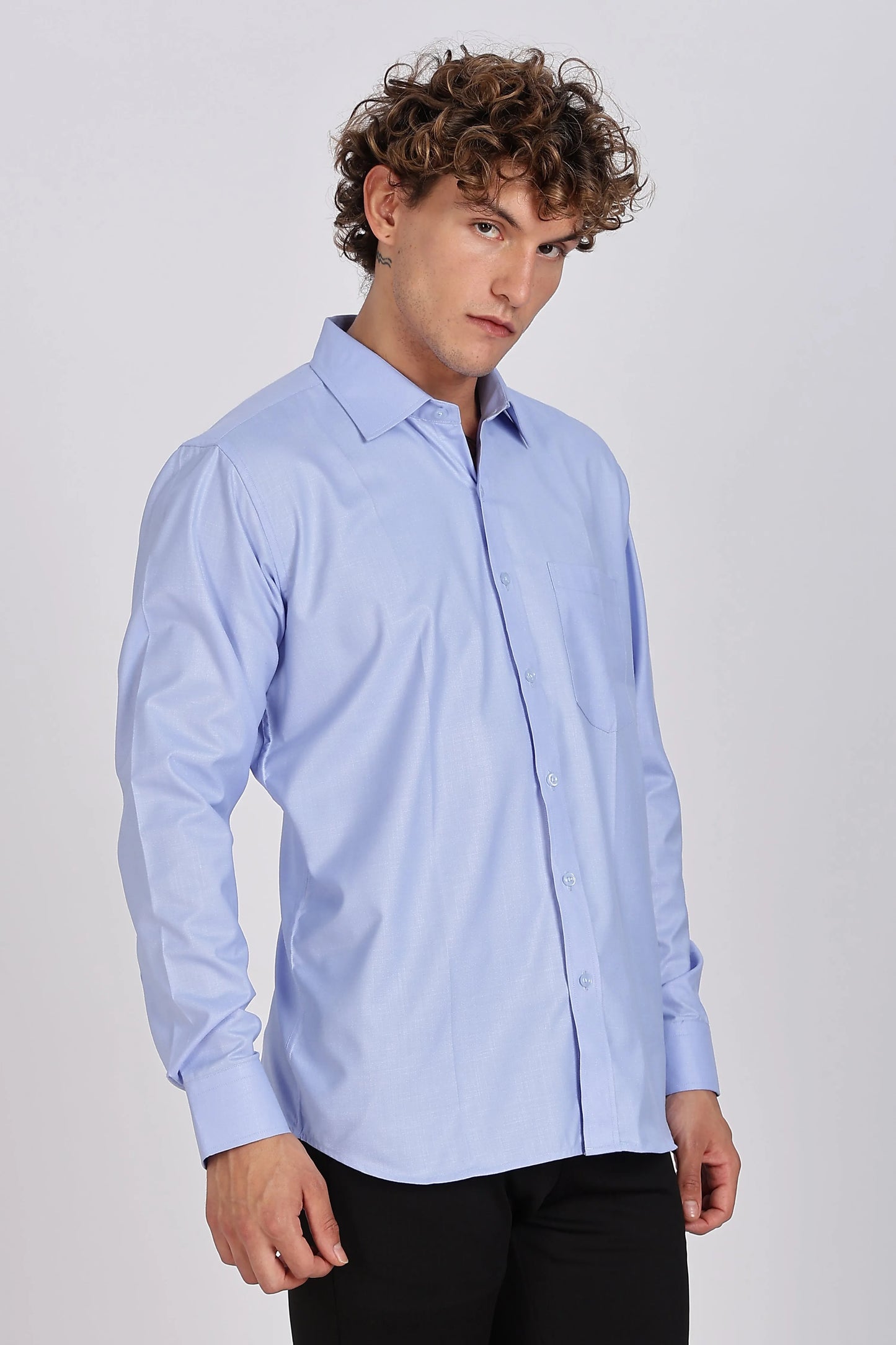 Men’s Premium Cotton Shirt - Blue | PallyWear