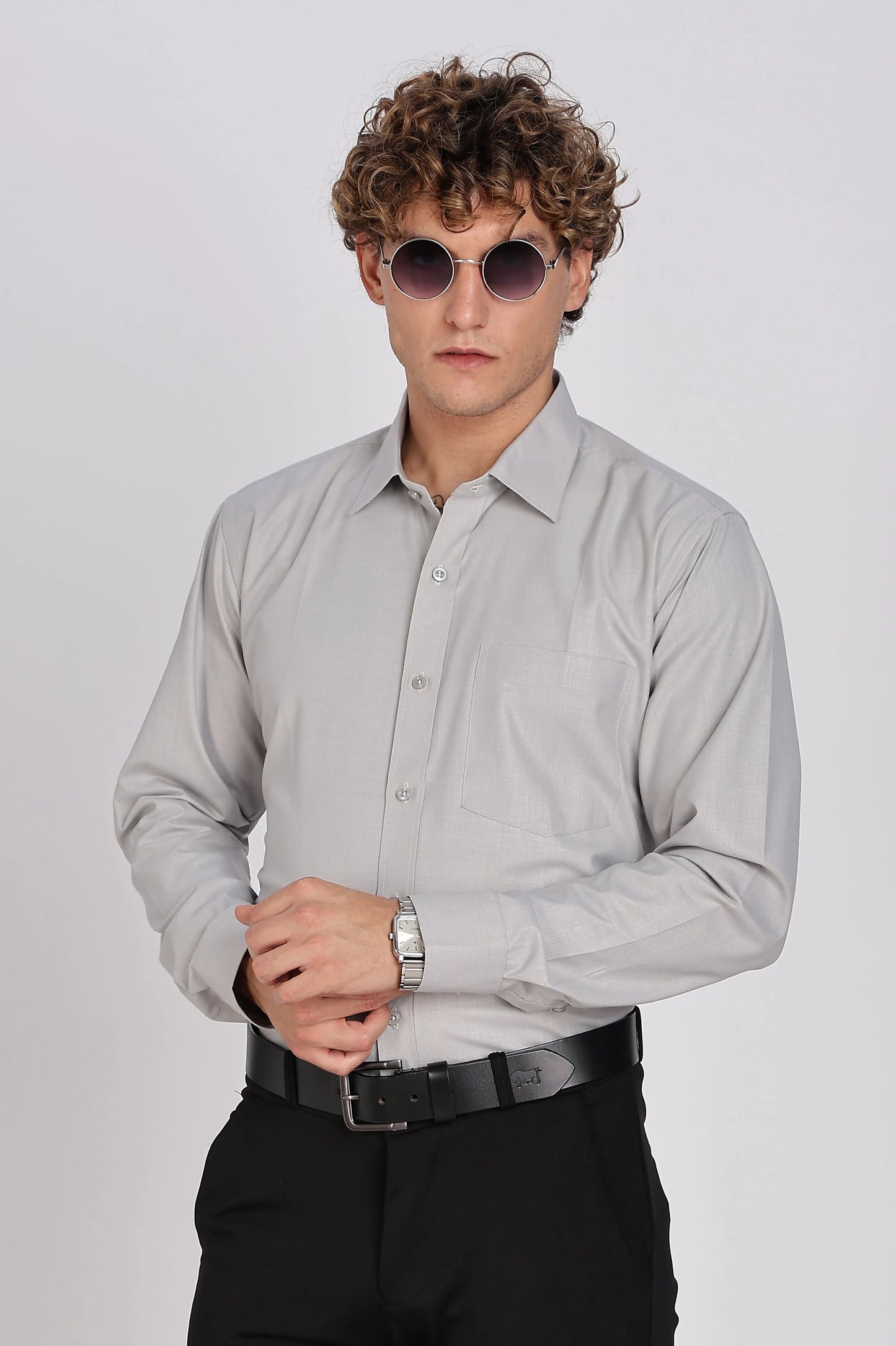 Men’s Premium Cotton Shirt - Grey | PallyWear