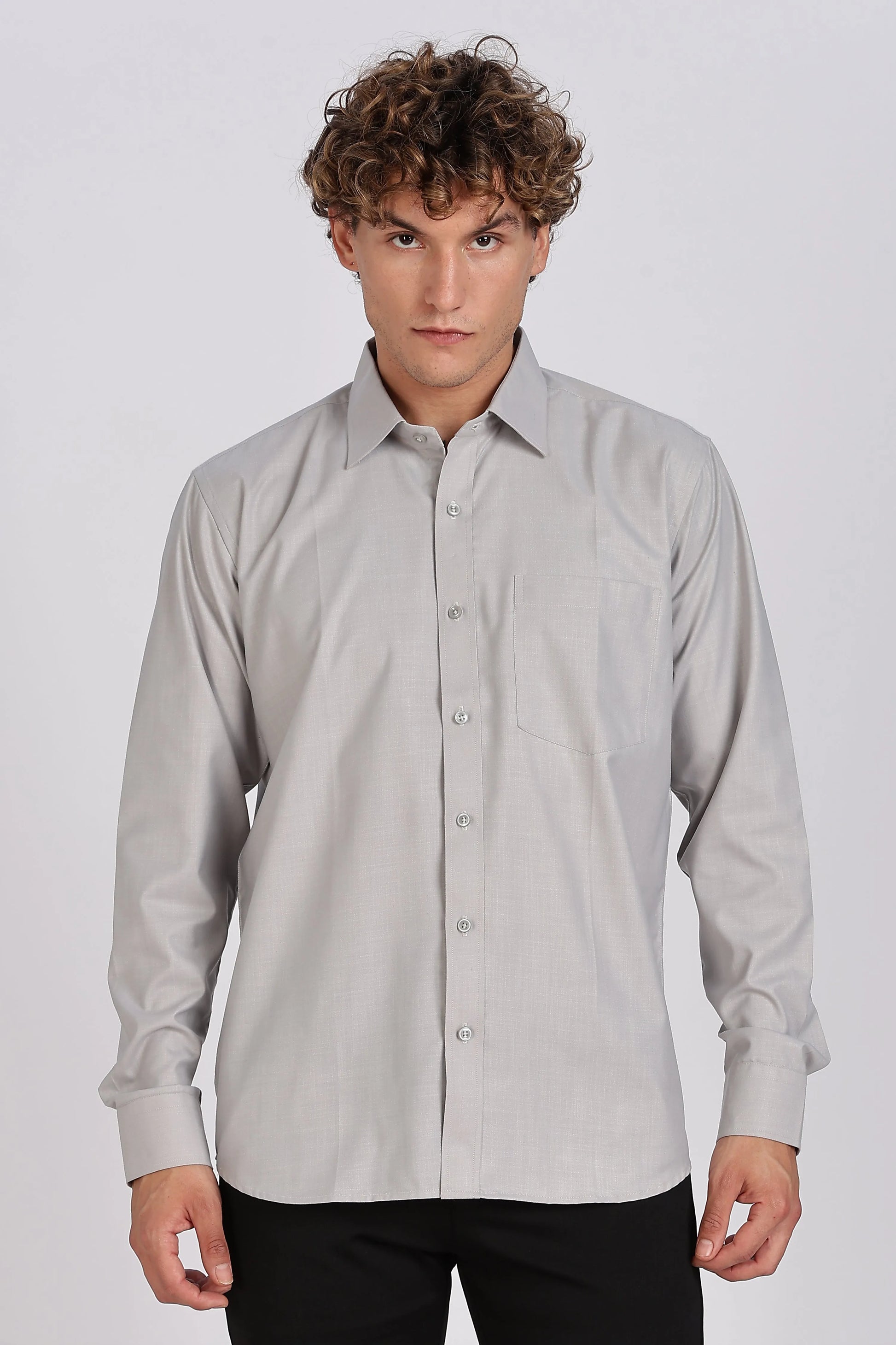 Men’s Premium Cotton Shirt - Grey | PallyWear