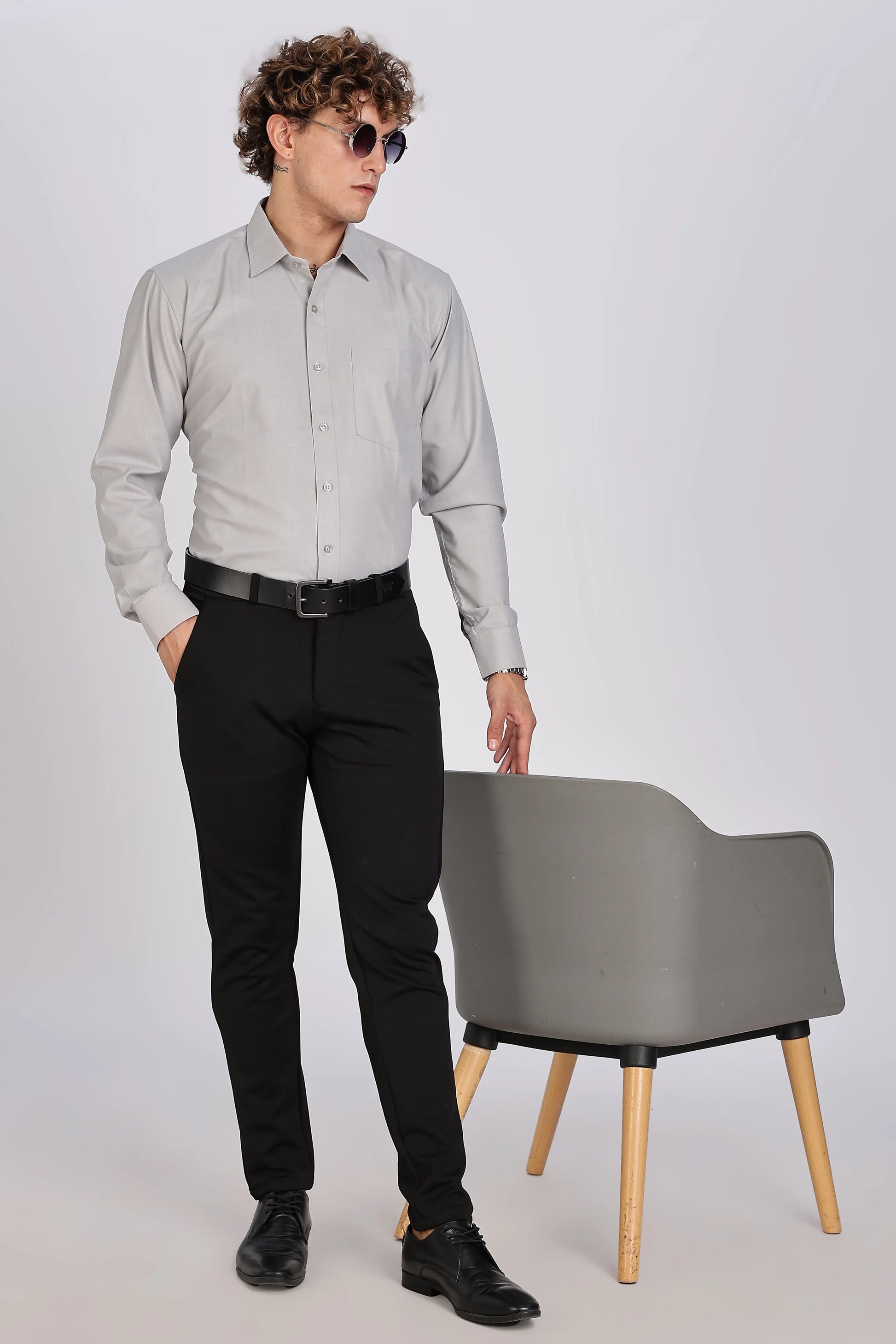 Men’s Premium Cotton Shirt - Grey | PallyWear