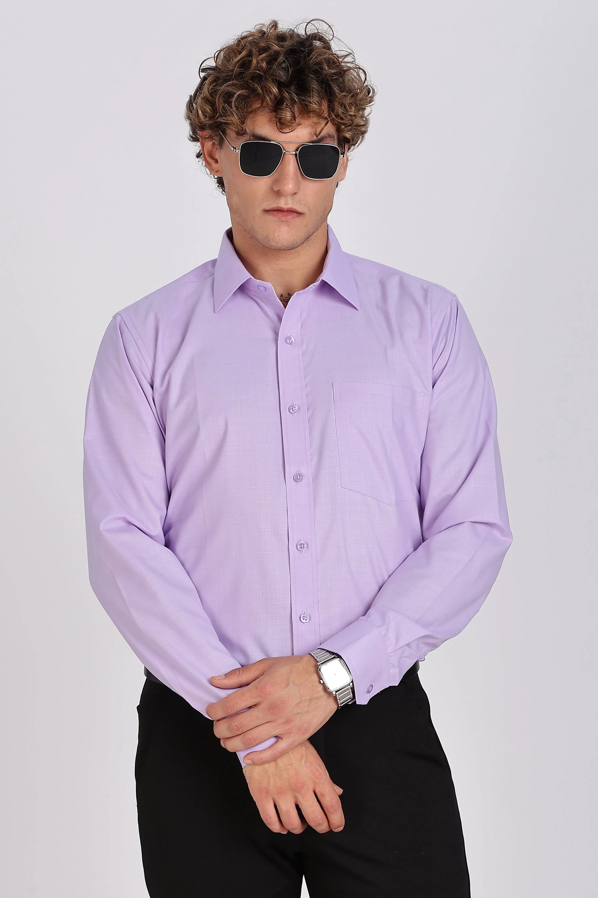 Men’s Premium Cotton Shirt - Purple | PallyWear