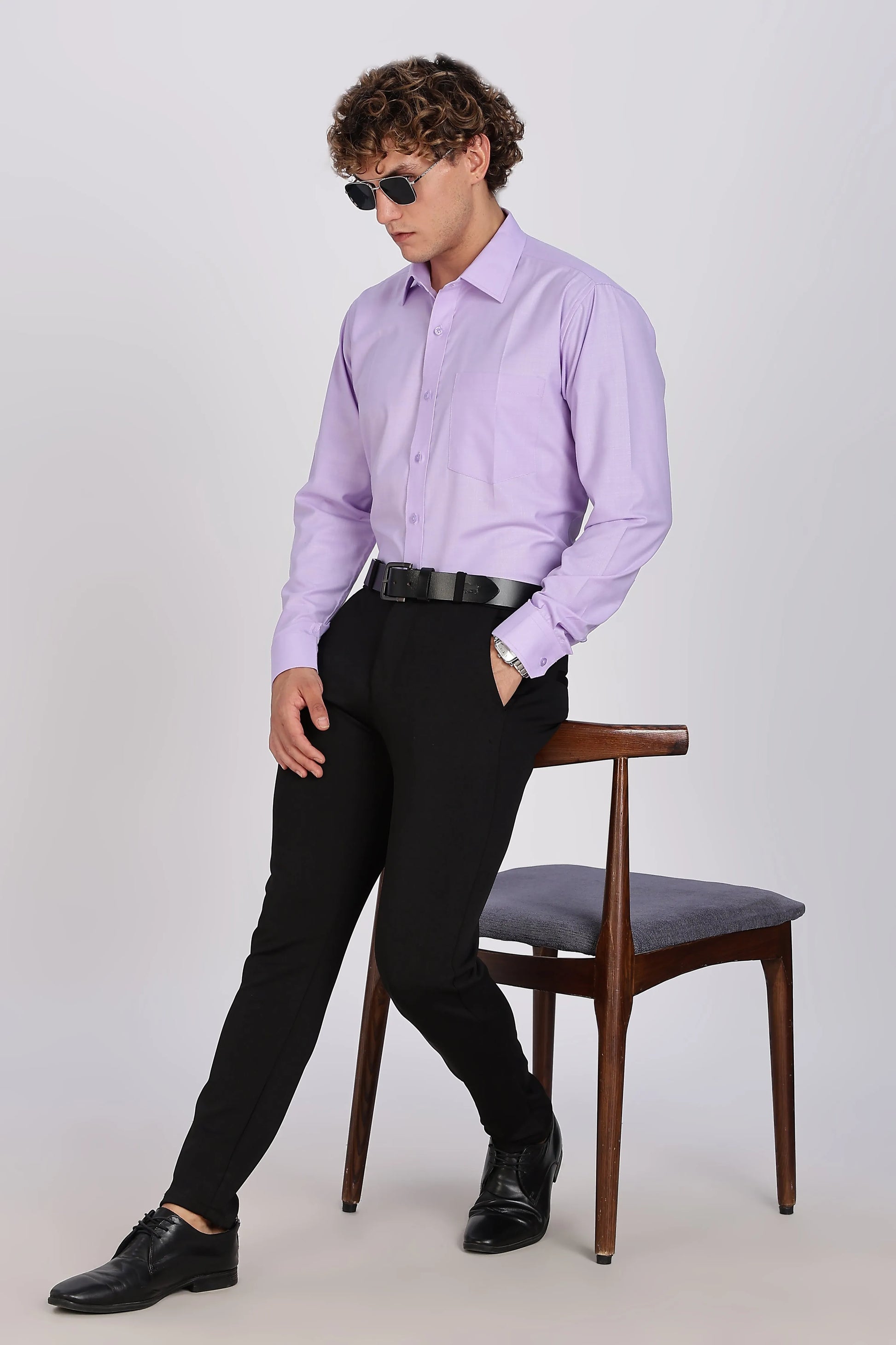 Men’s Premium Cotton Shirt - Purple | PallyWear