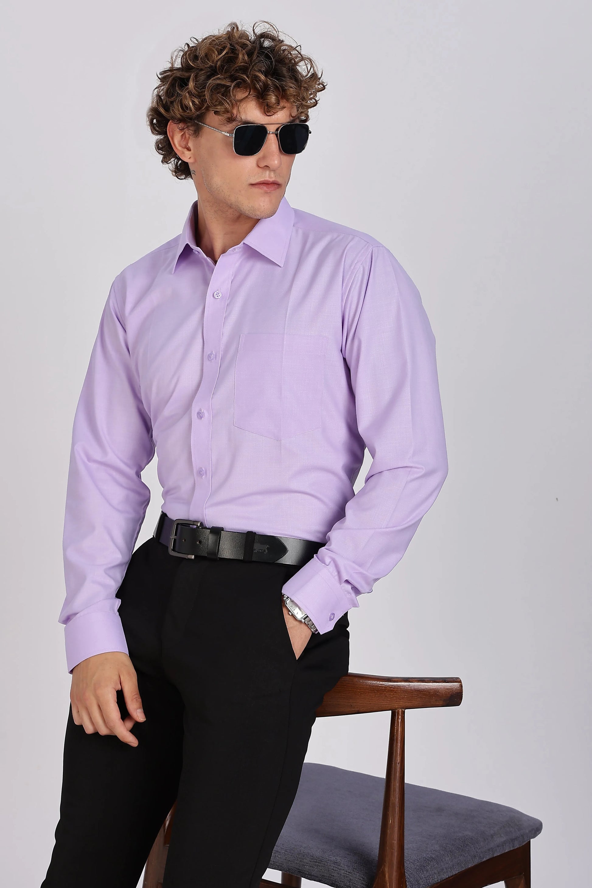 Men’s Premium Cotton Shirt - Purple | PallyWear