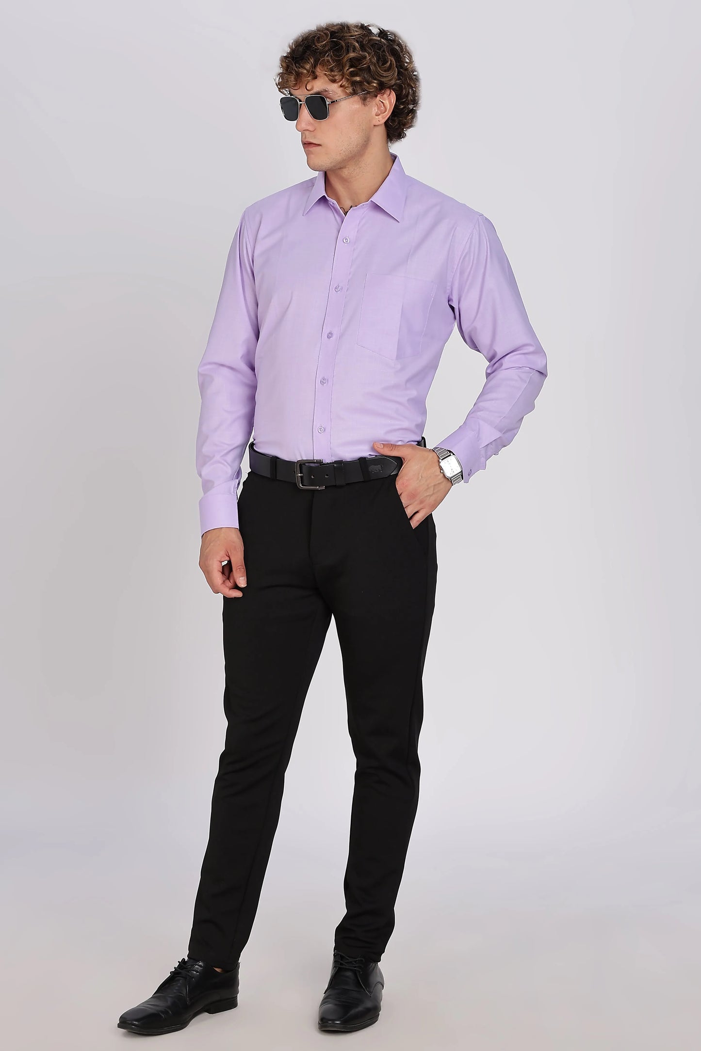 Men’s Premium Cotton Shirt - Purple | PallyWear