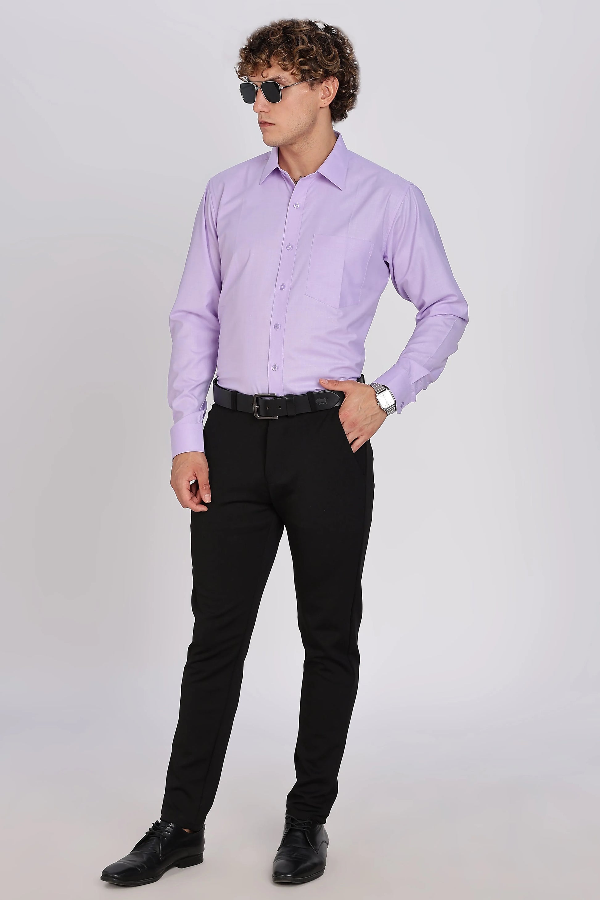 Men’s Premium Cotton Shirt - Purple | PallyWear