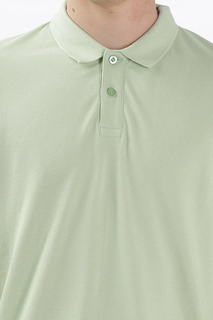 Men’s Soft Cotton Polo T-Shirt (Feathery Series) - Light Green | PallyWear