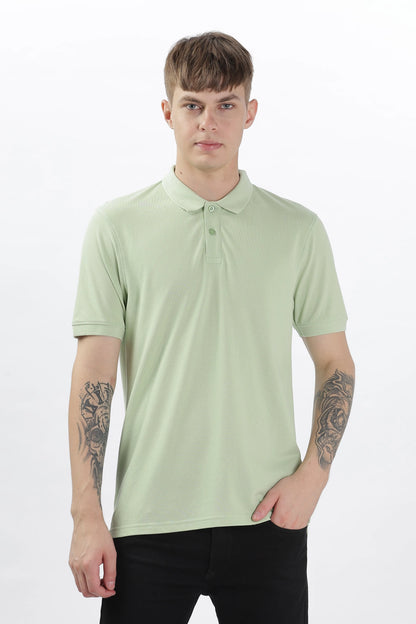 Men’s Soft Cotton Polo T-Shirt (Feathery Series) - Light Green | PallyWear