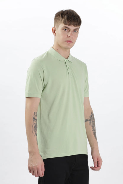 Men’s Soft Cotton Polo T-Shirt (Feathery Series) - Light Green | PallyWear