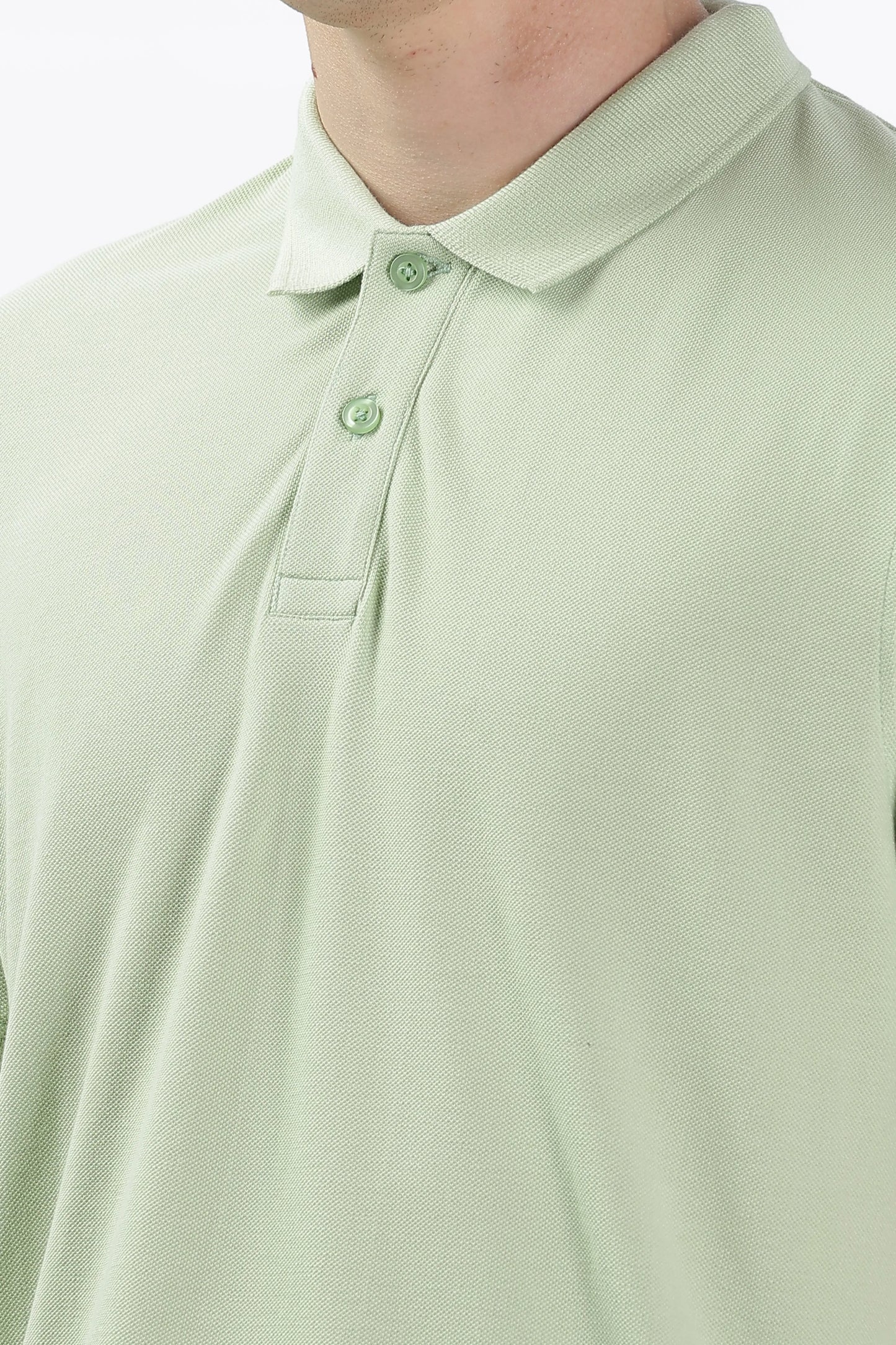 Men’s Soft Cotton Polo T-Shirt (Feathery Series) - Light Green | PallyWear