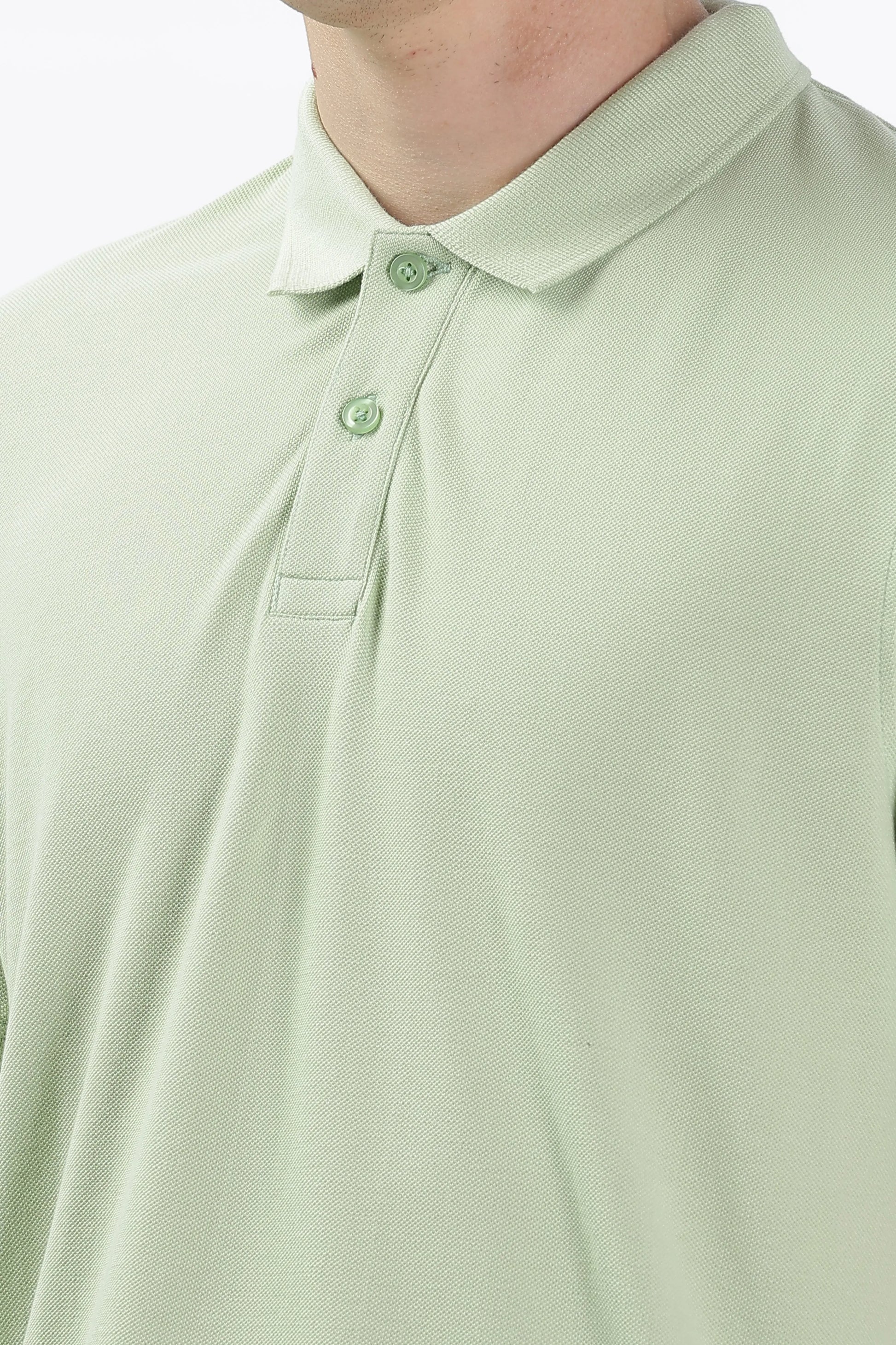 Men’s Soft Cotton Polo T-Shirt (Feathery Series) - Light Green | PallyWear