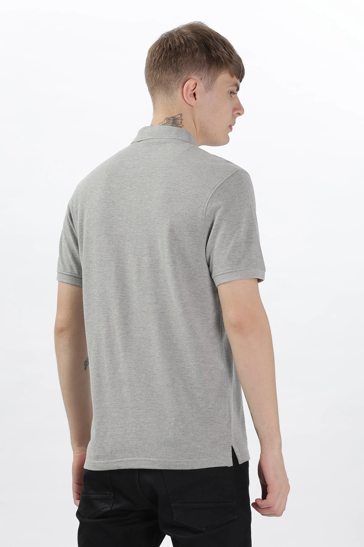 Men’s Soft Cotton Polo T-Shirt (Feathery Series) - Light Grey | PallyWear