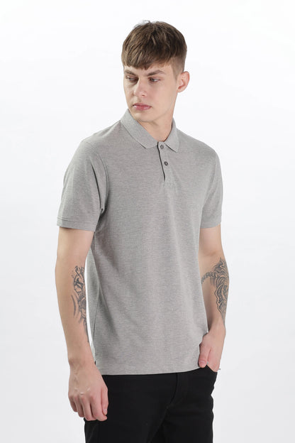 Men’s Soft Cotton Polo T-Shirt (Feathery Series) - Light Grey | PallyWear