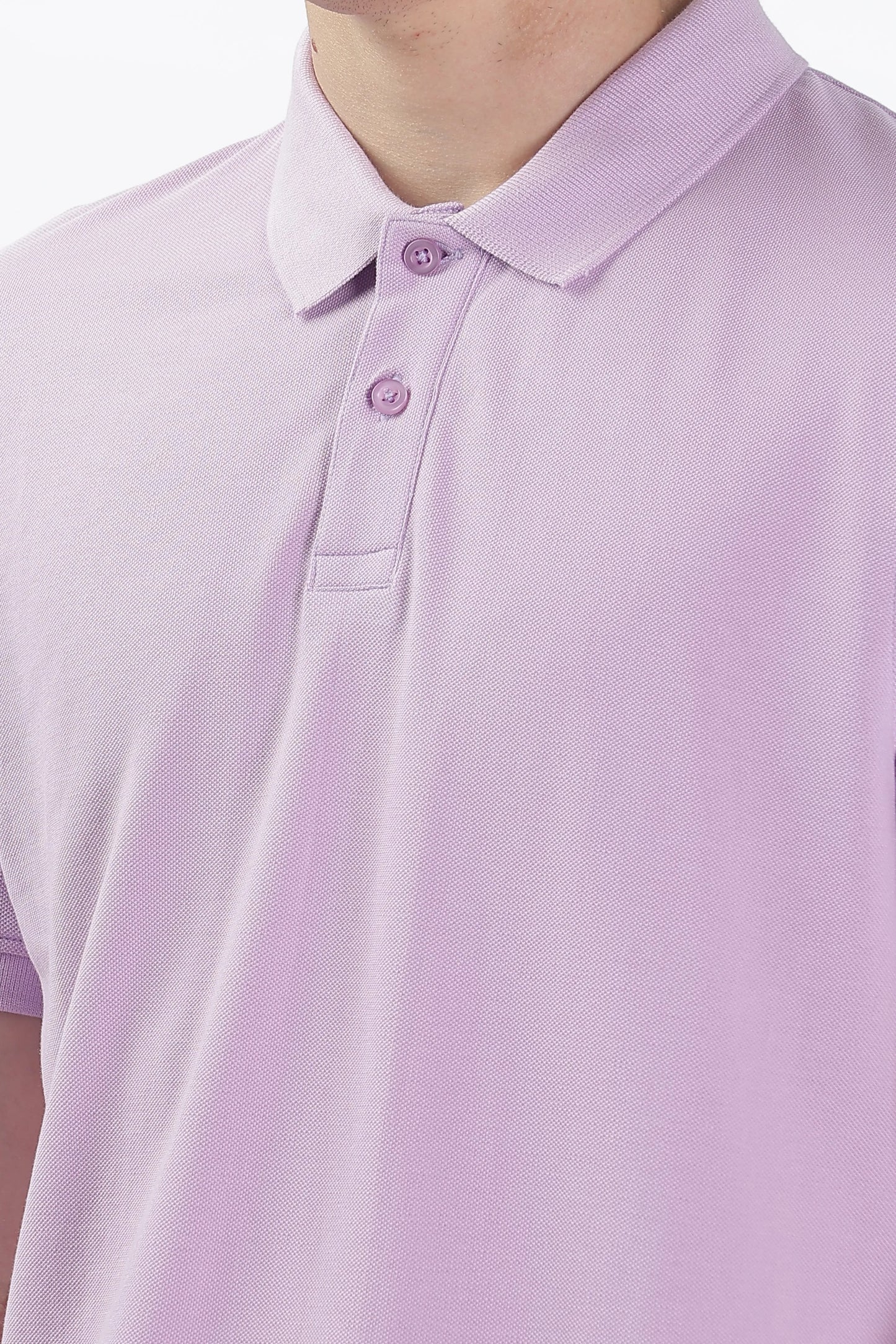 Men’s Soft Cotton Polo T-Shirt (Feathery Series) - Lilac Purple | PallyWear
