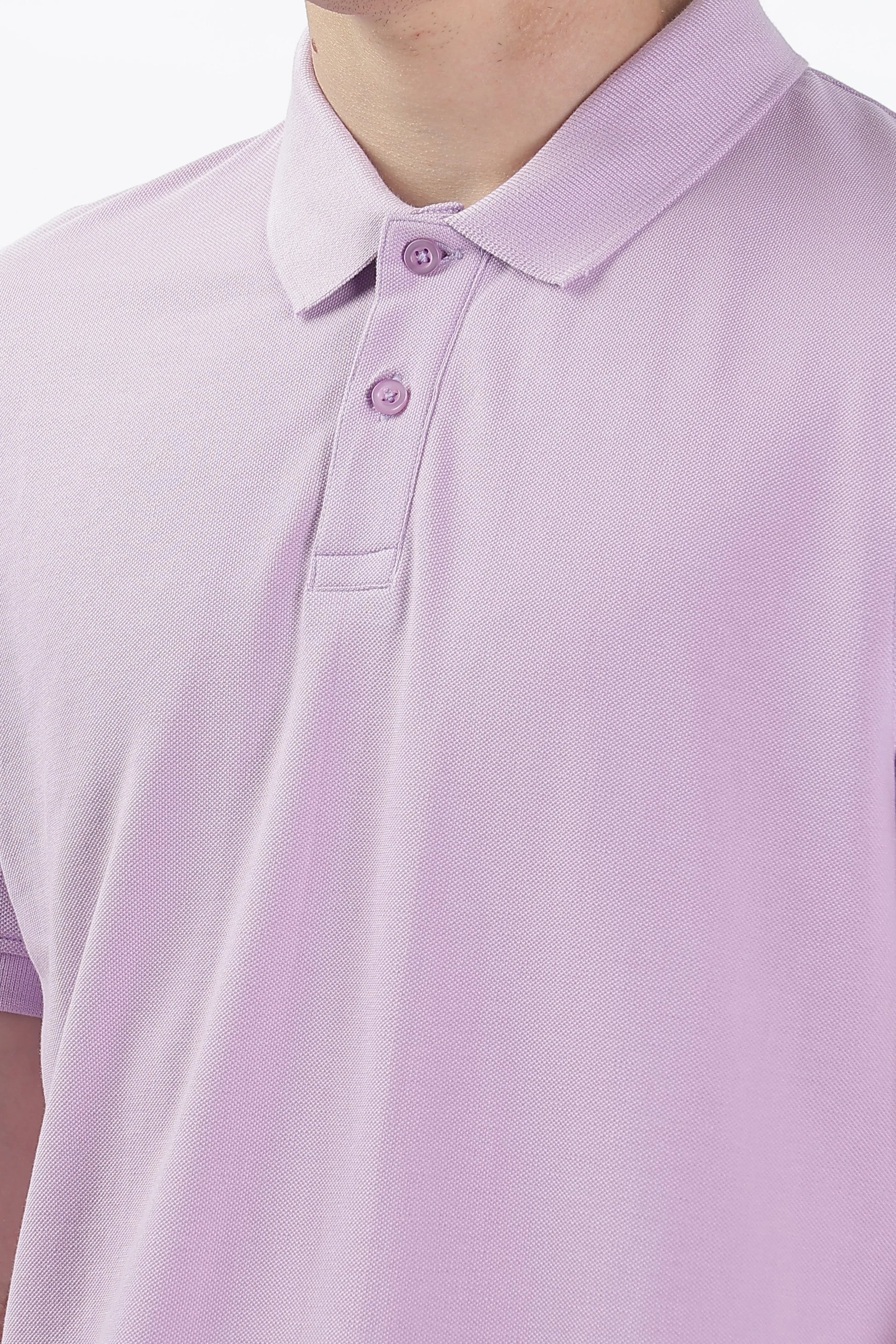 Men’s Soft Cotton Polo T-Shirt (Feathery Series) - Lilac Purple | PallyWear