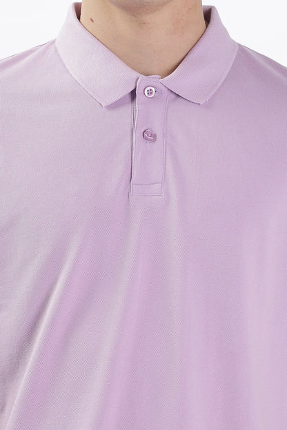 Men’s Soft Cotton Polo T-Shirt (Feathery Series) - Lilac Purple | PallyWear