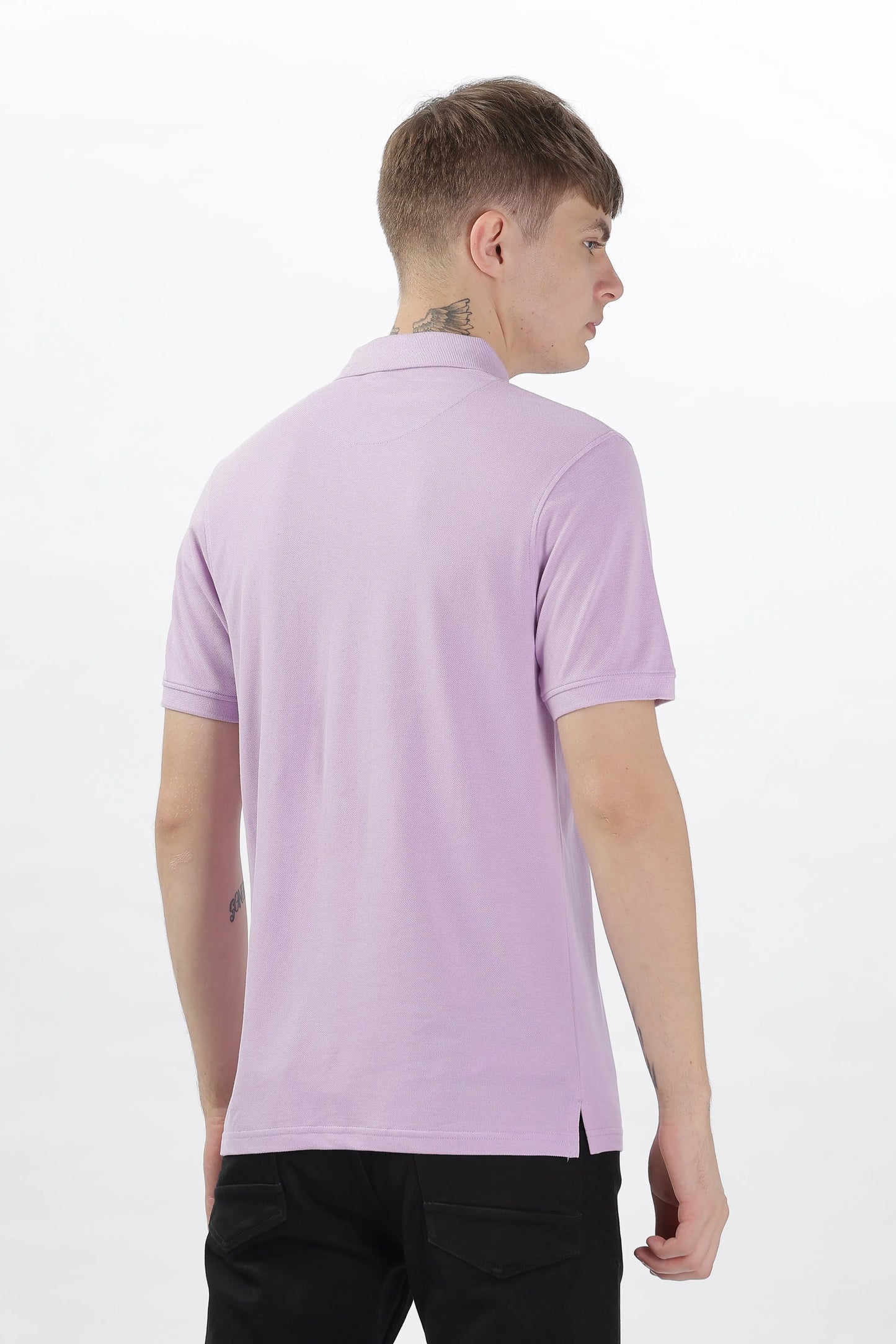 Men’s Soft Cotton Polo T-Shirt (Feathery Series) - Lilac Purple | PallyWear