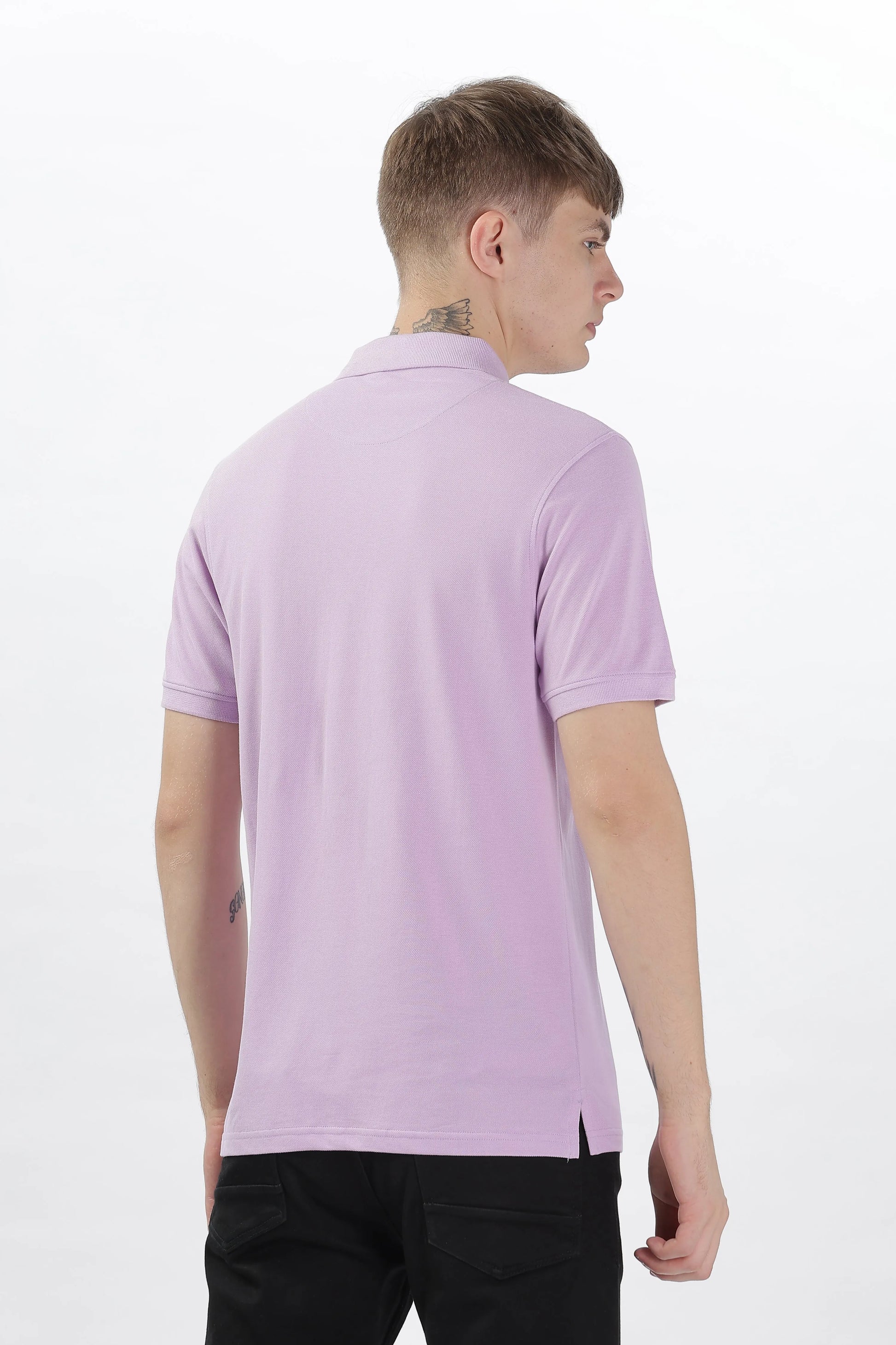 Men’s Soft Cotton Polo T-Shirt (Feathery Series) - Lilac Purple | PallyWear