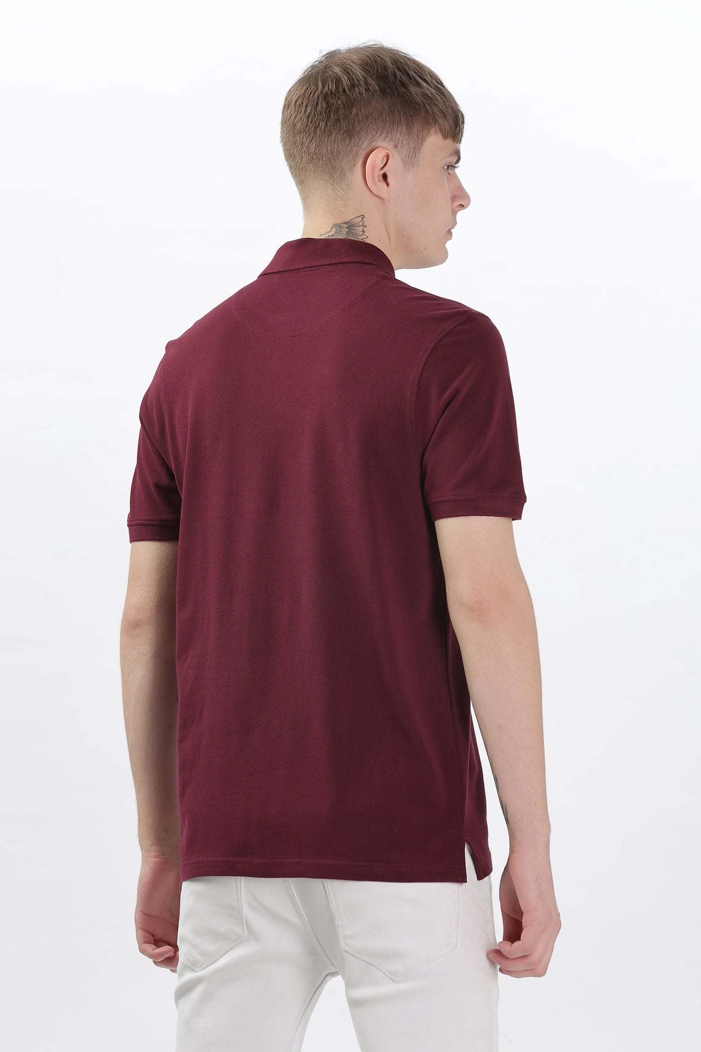 Men’s Soft Cotton Polo T-Shirt (Feathery Series) - Maroon | PallyWear