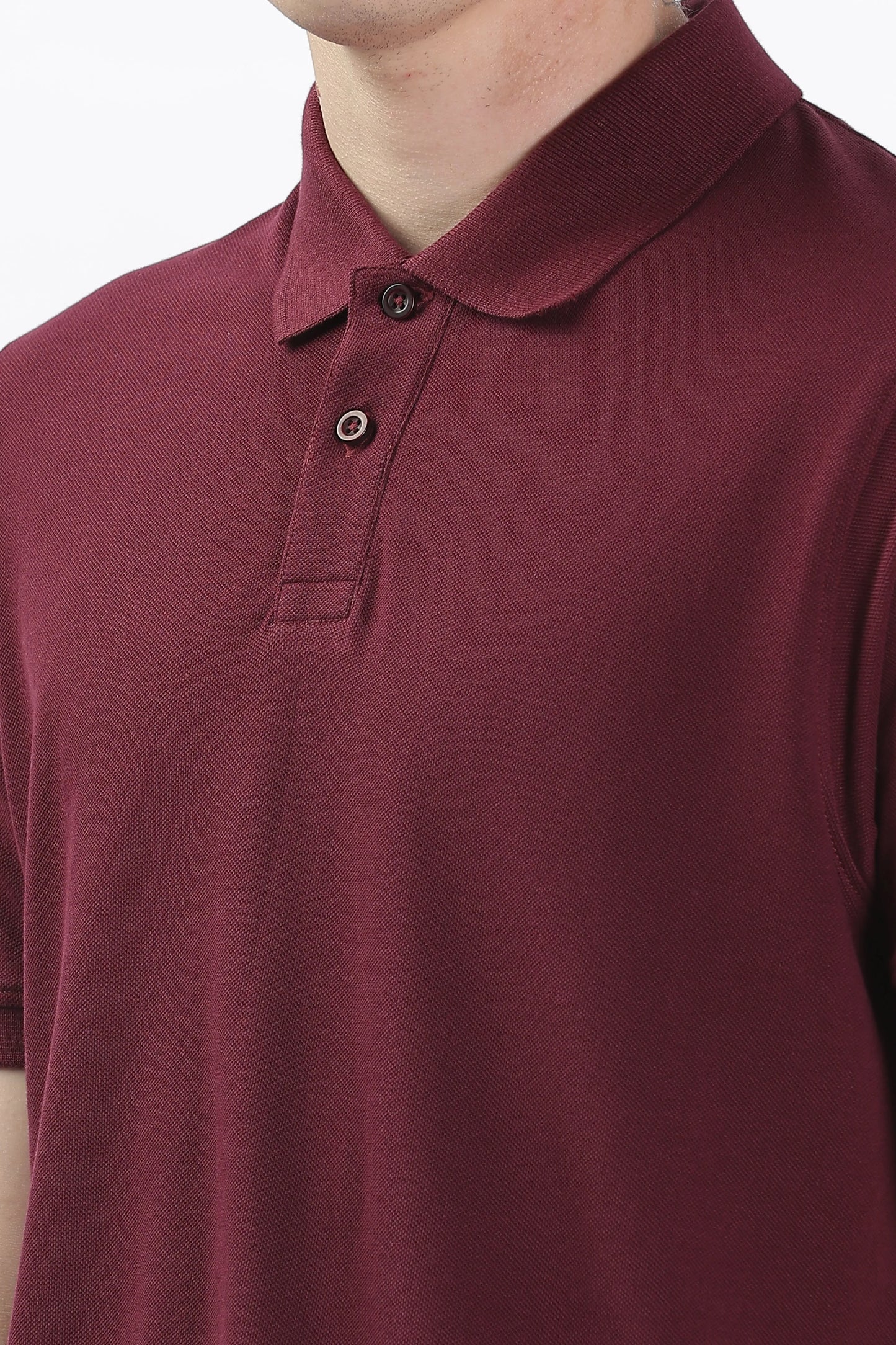 Men’s Soft Cotton Polo T-Shirt (Feathery Series) - Maroon | PallyWear