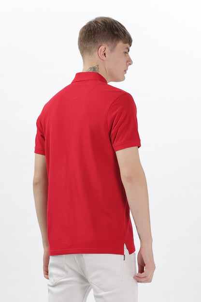 Men’s Soft Cotton Polo T-Shirt (Feathery Series) - Red | PallyWear