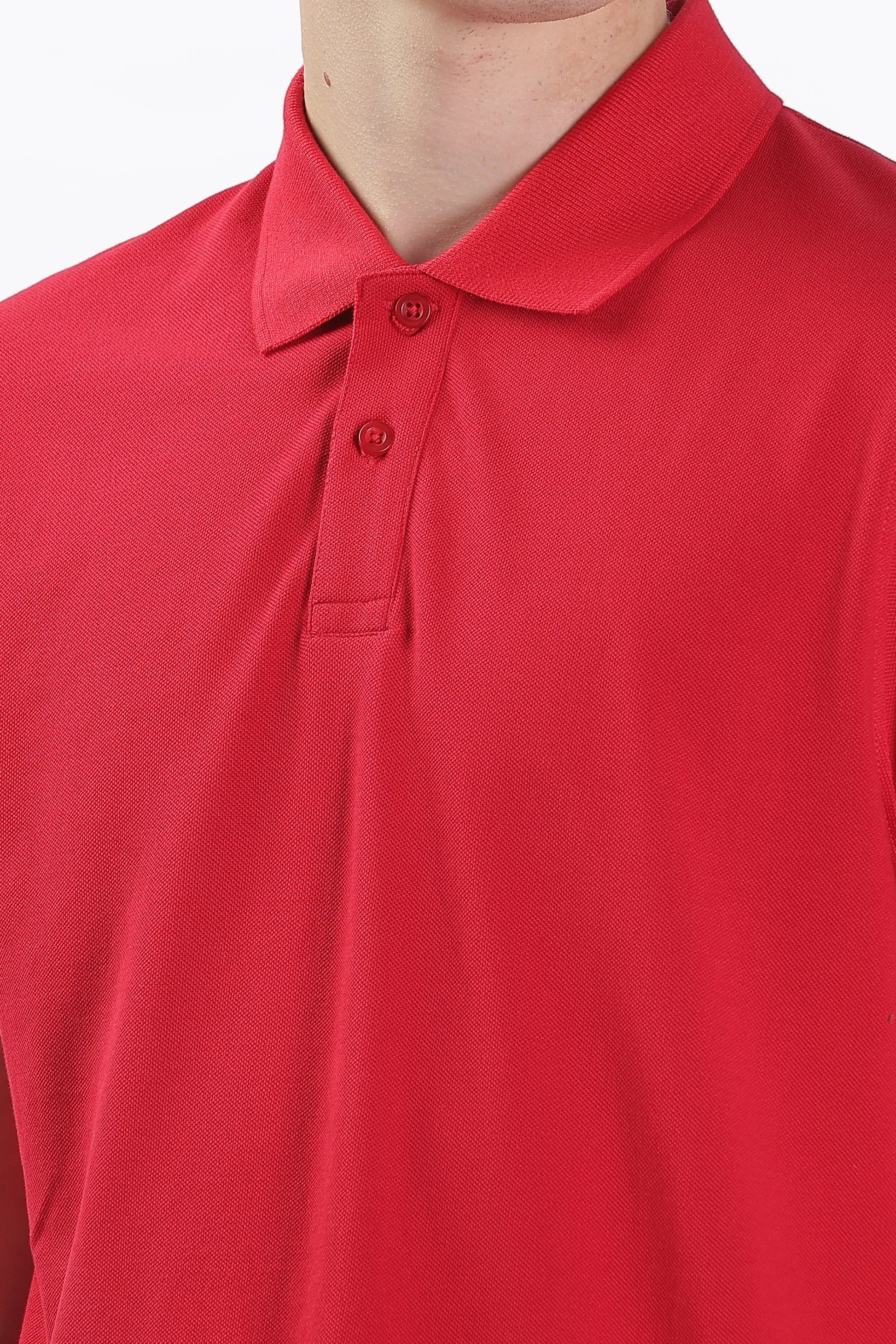 Men’s Soft Cotton Polo T-Shirt (Feathery Series) - Red | PallyWear