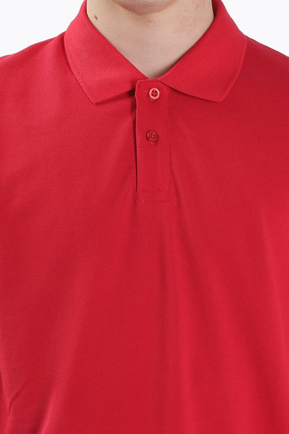 Men’s Soft Cotton Polo T-Shirt (Feathery Series) - Red | PallyWear