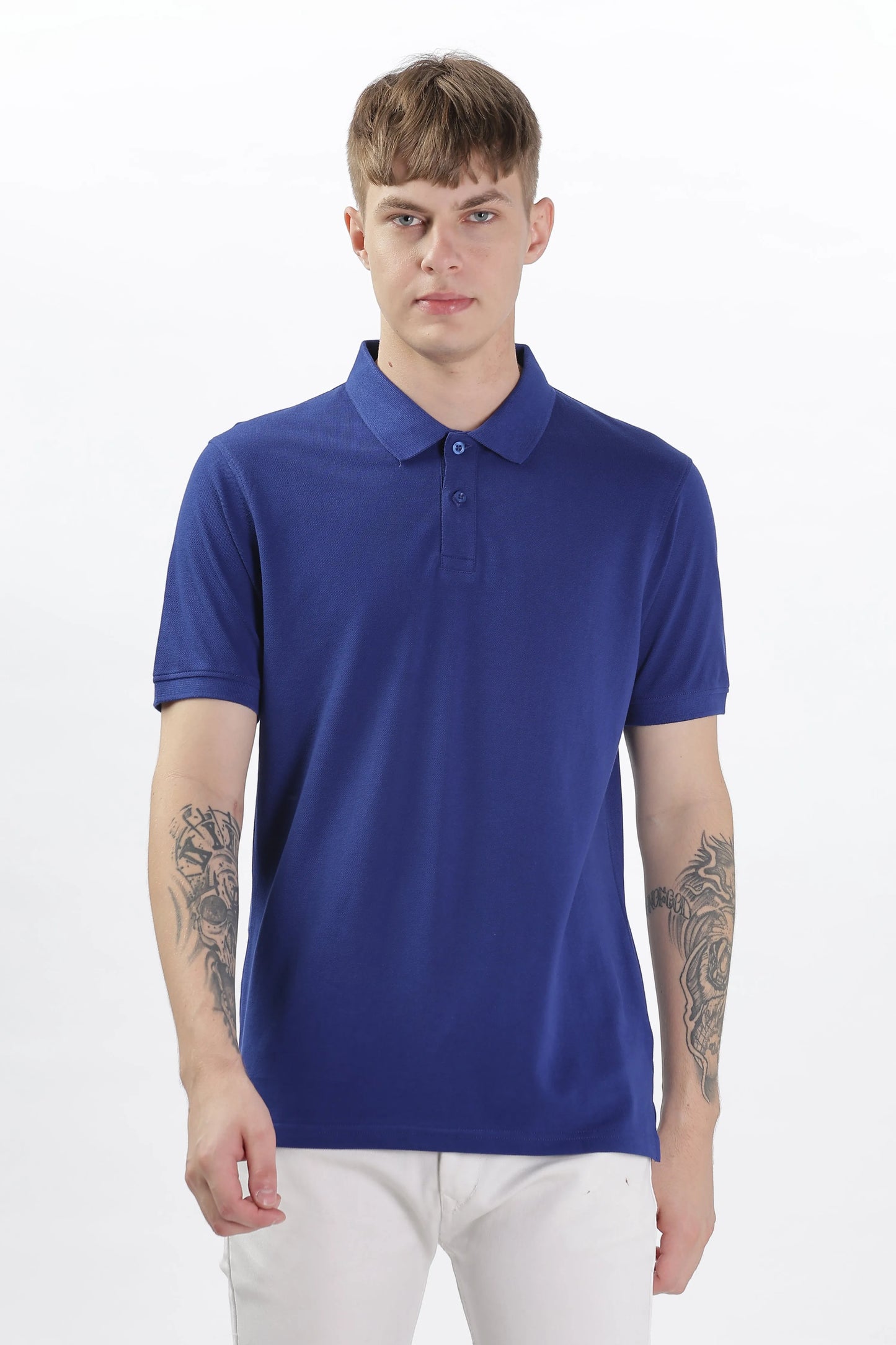 Men’s Soft Cotton Polo T-Shirt (Feathery Series) - Royal Blue | PallyWear